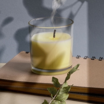 Vela en vaso de cristal